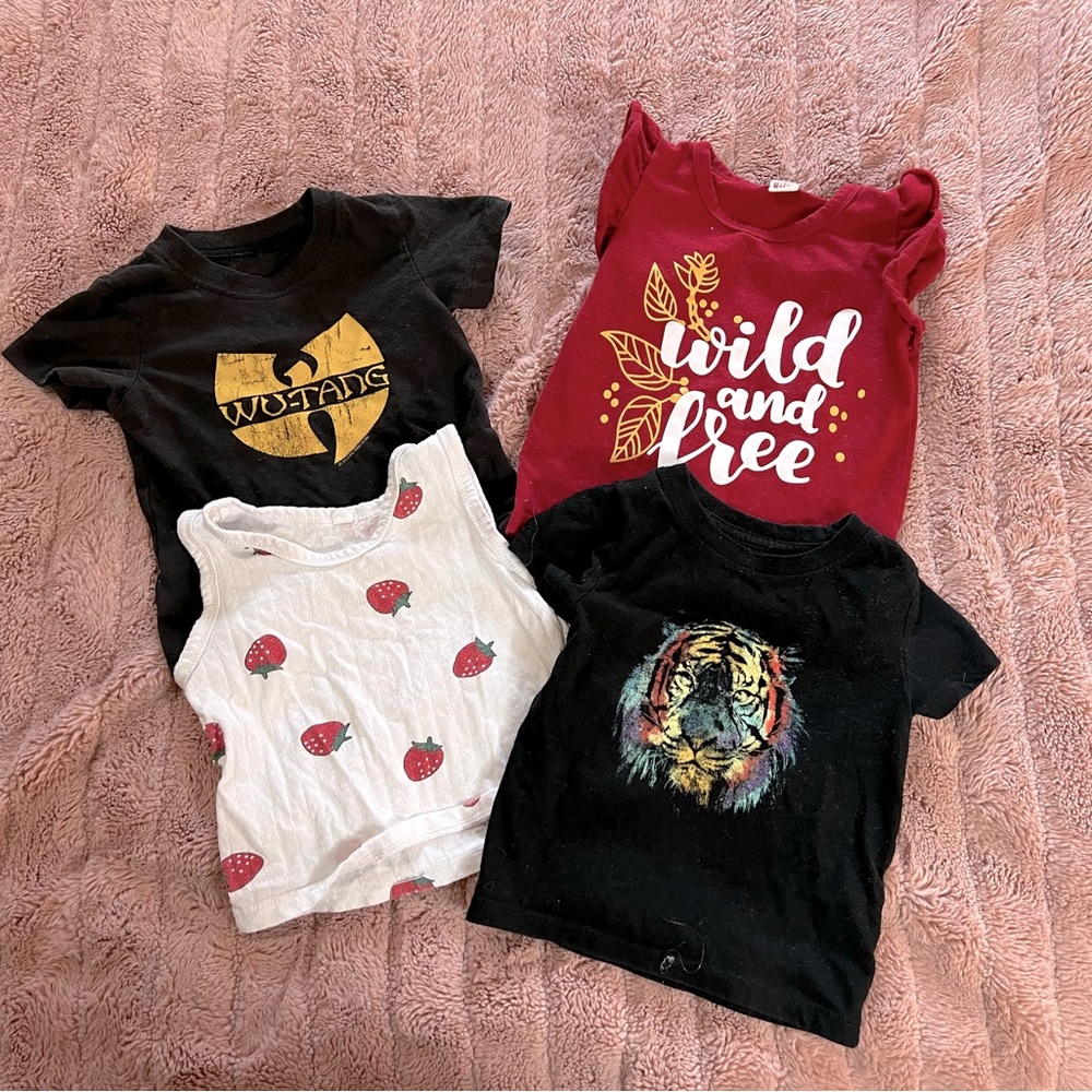 Cute t-shirts and tank tops 12-18 months.
